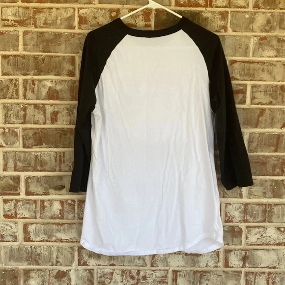 Sport Tek Black and White Raglan Pumpkin Thanksgiving Thankful Shirt - Picture 4 of 4